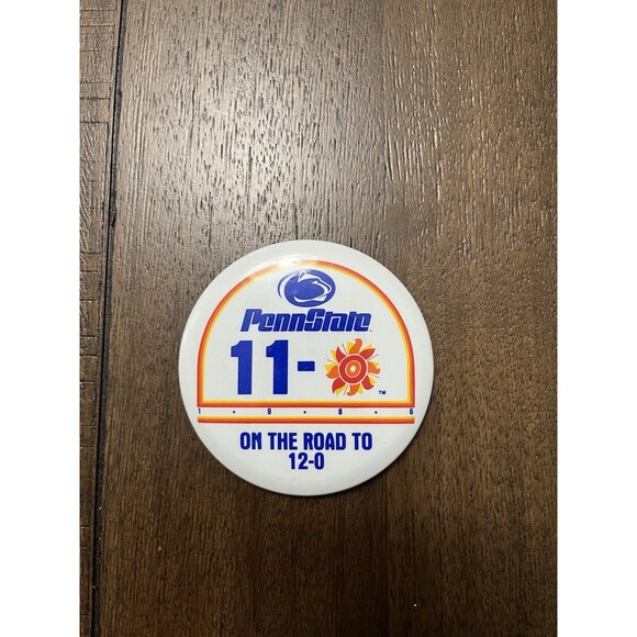 3 VTG Penn State 1986 Fiesta Bowl Buttons Pins vs Miami Hurricanes CHAMPS PSU - Picture 2 of 4